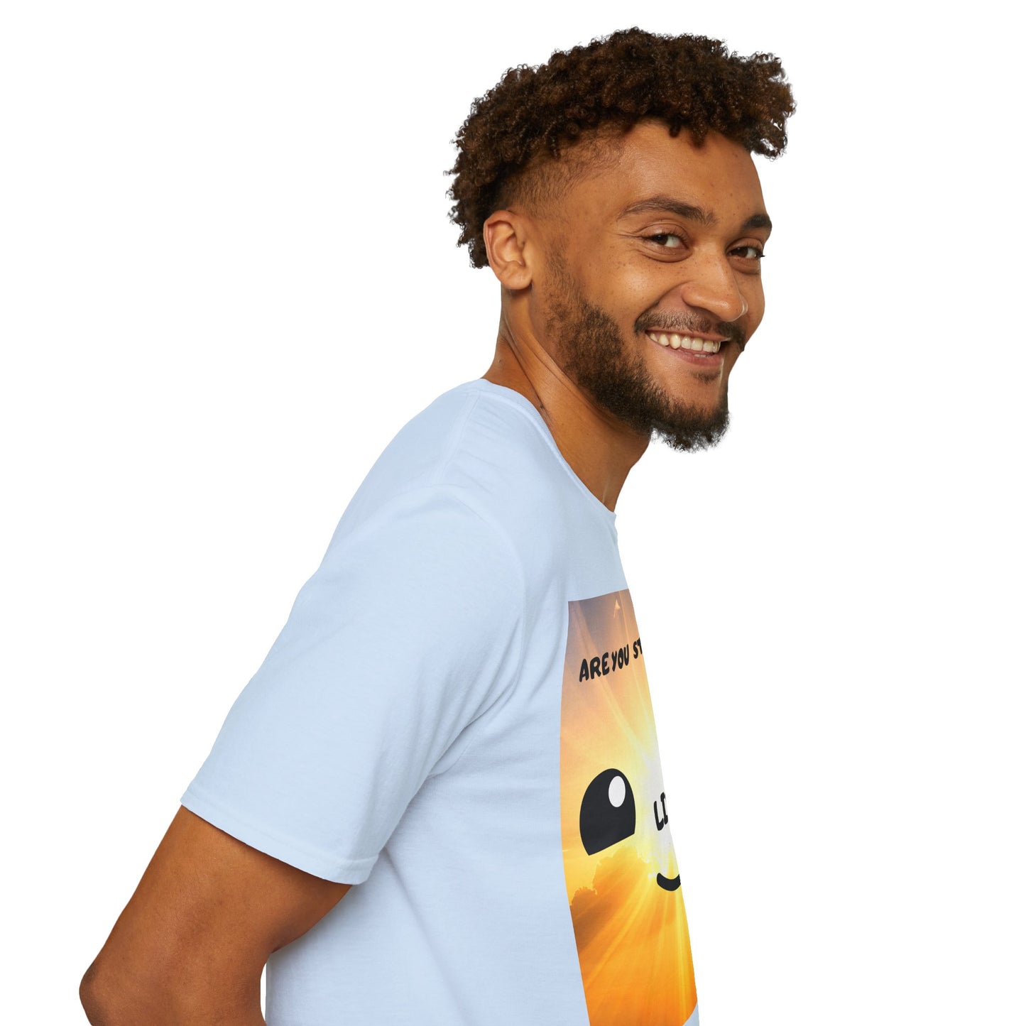 Live Smiley T-Shirt — 'Are You Still Alive?' Sunburst Positive Tee