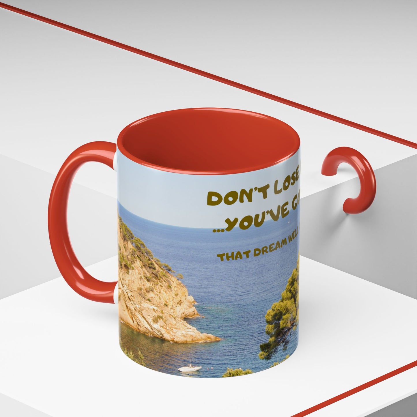 Inspirational Coastal Coffee Mug - "Don't Lose Focus... You've Got This" Accent Mug