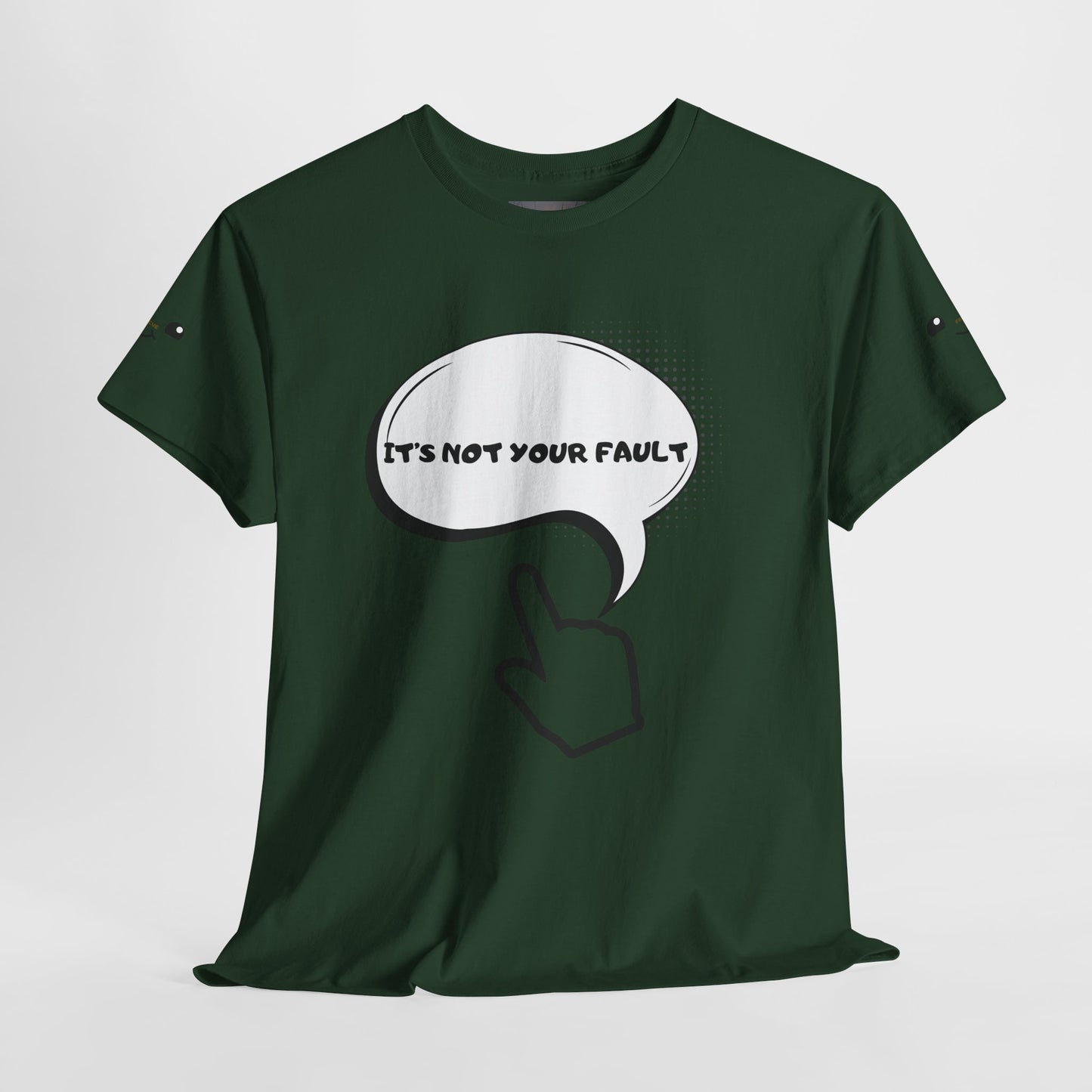 Graphic Tee — "It's Not Your Fault" Comic-Style Pointing Design