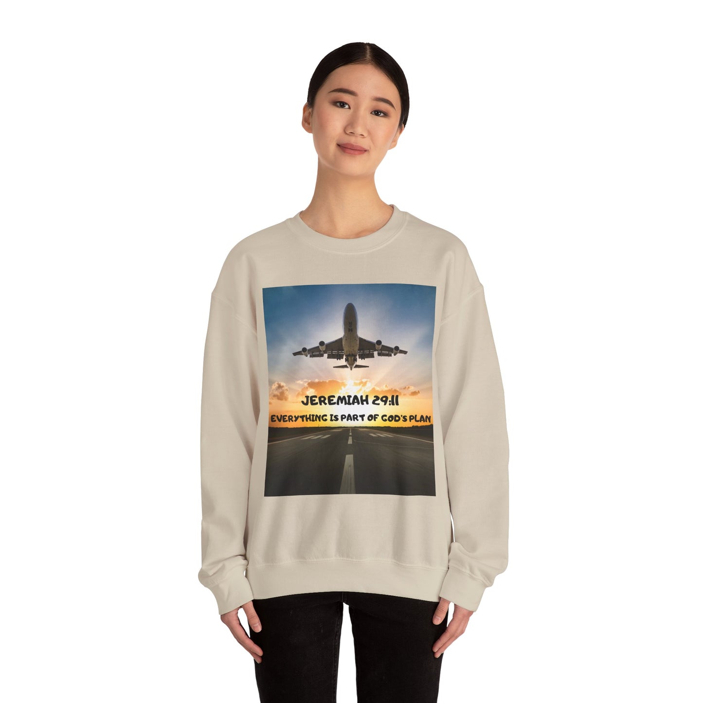 "Jeremiah 29:11 / Matthew 28:20" Christian Crewneck Inspirational Bible Verse Sweatshirt