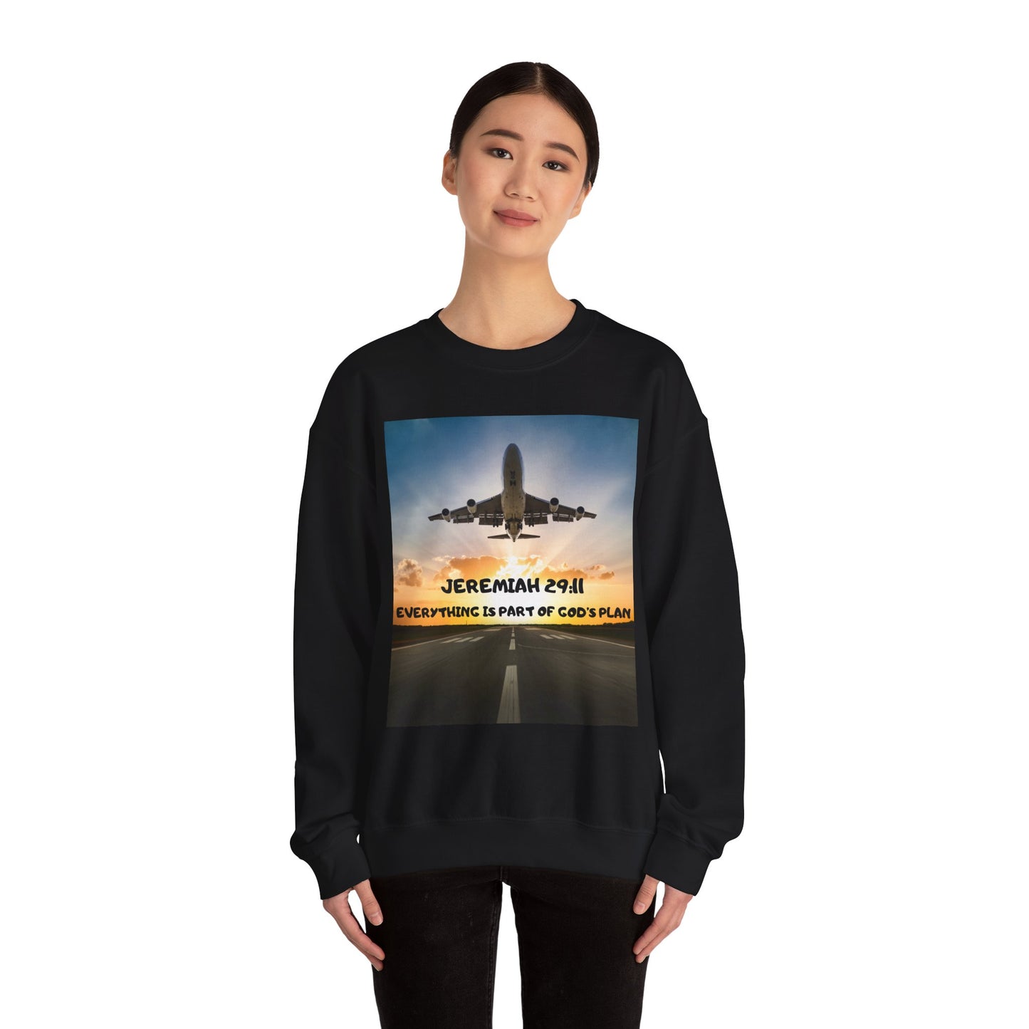 "Jeremiah 29:11 / Matthew 28:20" Christian Crewneck Inspirational Bible Verse Sweatshirt