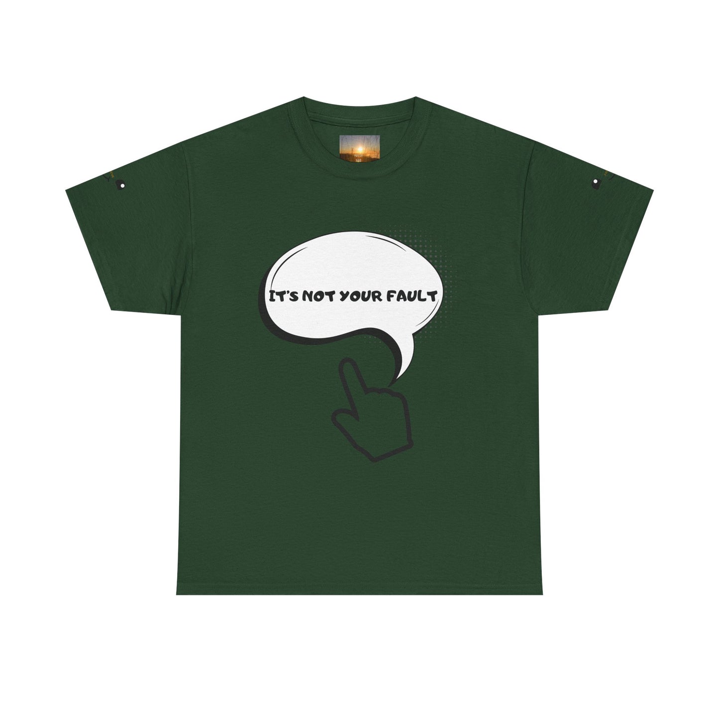 Graphic Tee — "It's Not Your Fault" Comic-Style Pointing Design