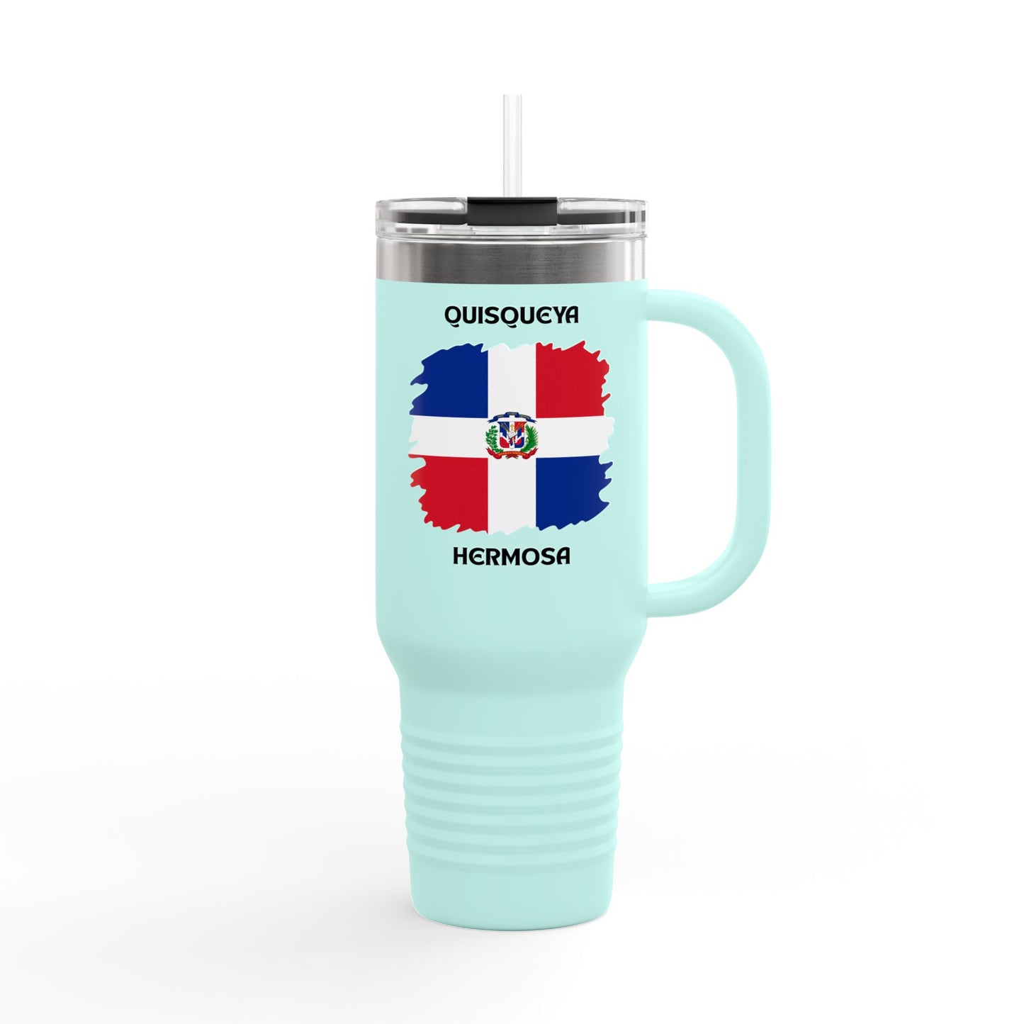 Dominican Republic Insulated Travel Mug, Caribbean Travel Cup, Beach Lover Gift, Quisqueya Hermosa Thermos, Vacation Essential, Summer [...]