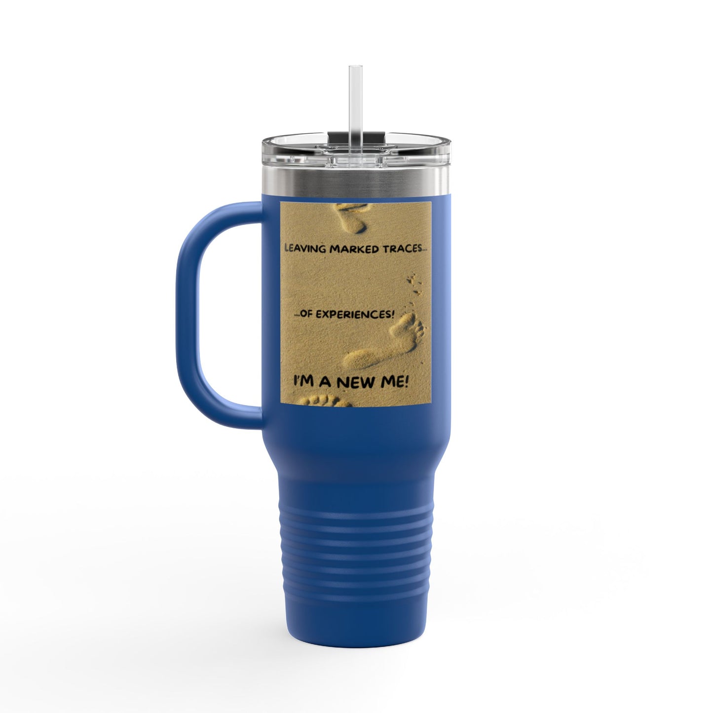 I MADE IT / LEAVING MARKED TRACES Inspiring Insulated Travel Mug, 40oz - Motivational Coffee Cup for New Beginnings, Perfect Gift for Self-Care, Daily Use, Travel Mug, [...]