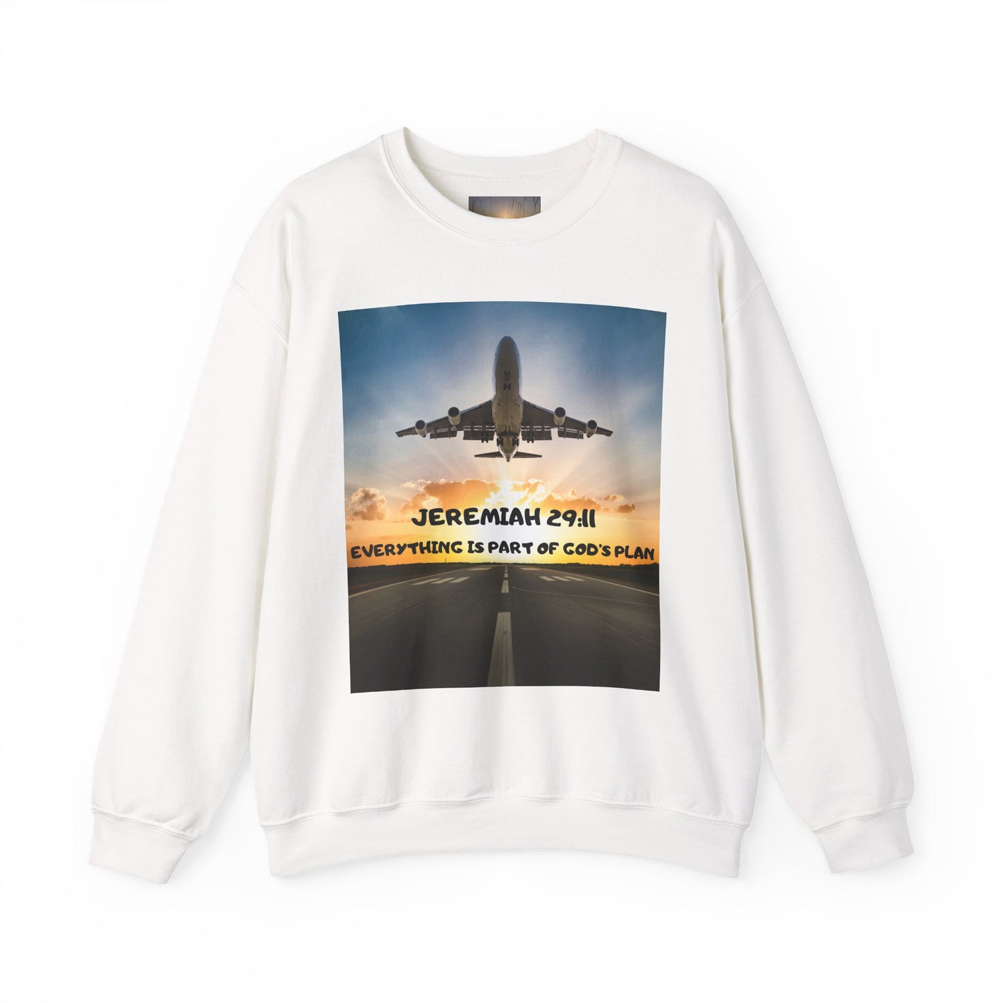 "Jeremiah 29:11 / Matthew 28:20" Christian Crewneck Inspirational Bible Verse Sweatshirt