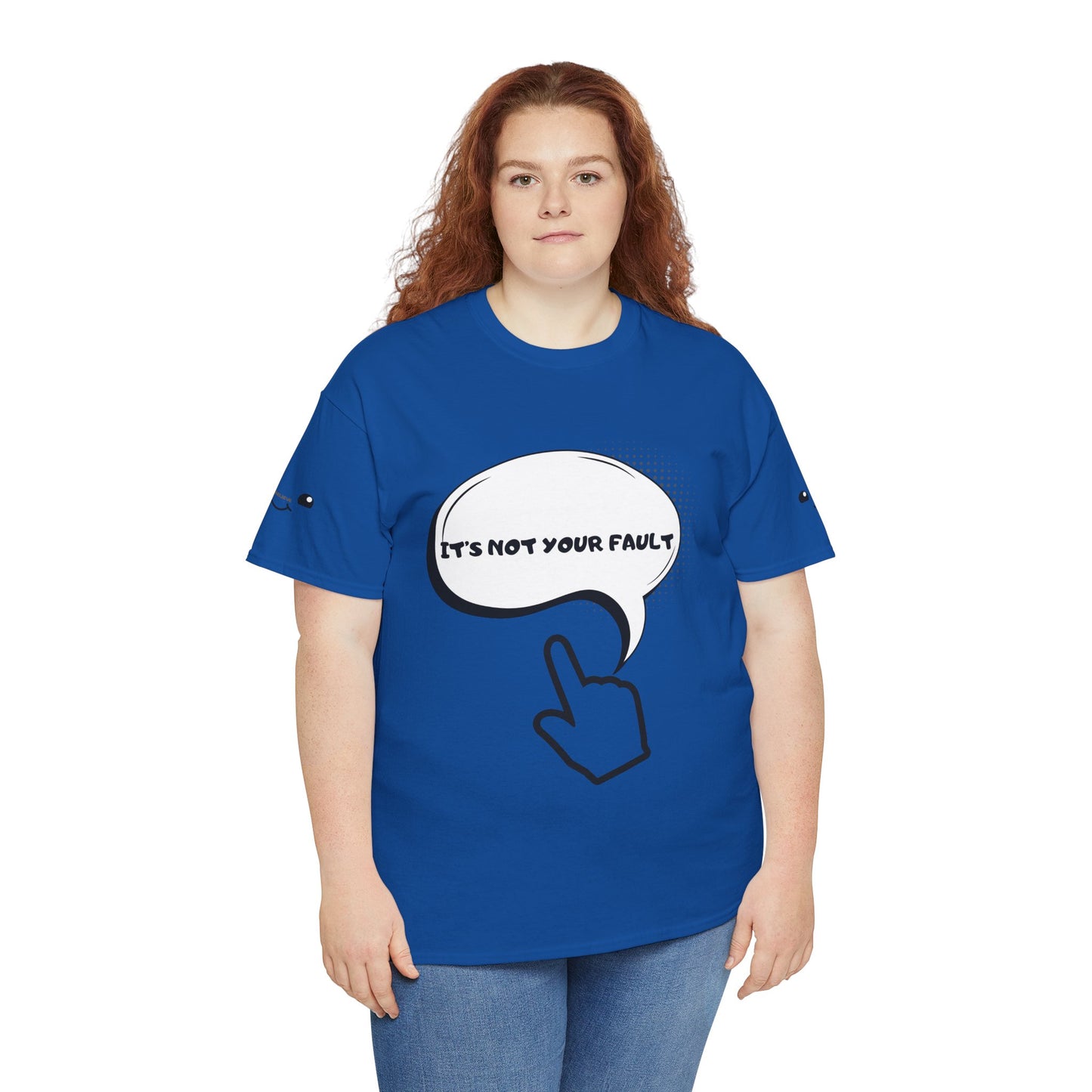 Graphic Tee — "It's Not Your Fault" Comic-Style Pointing Design