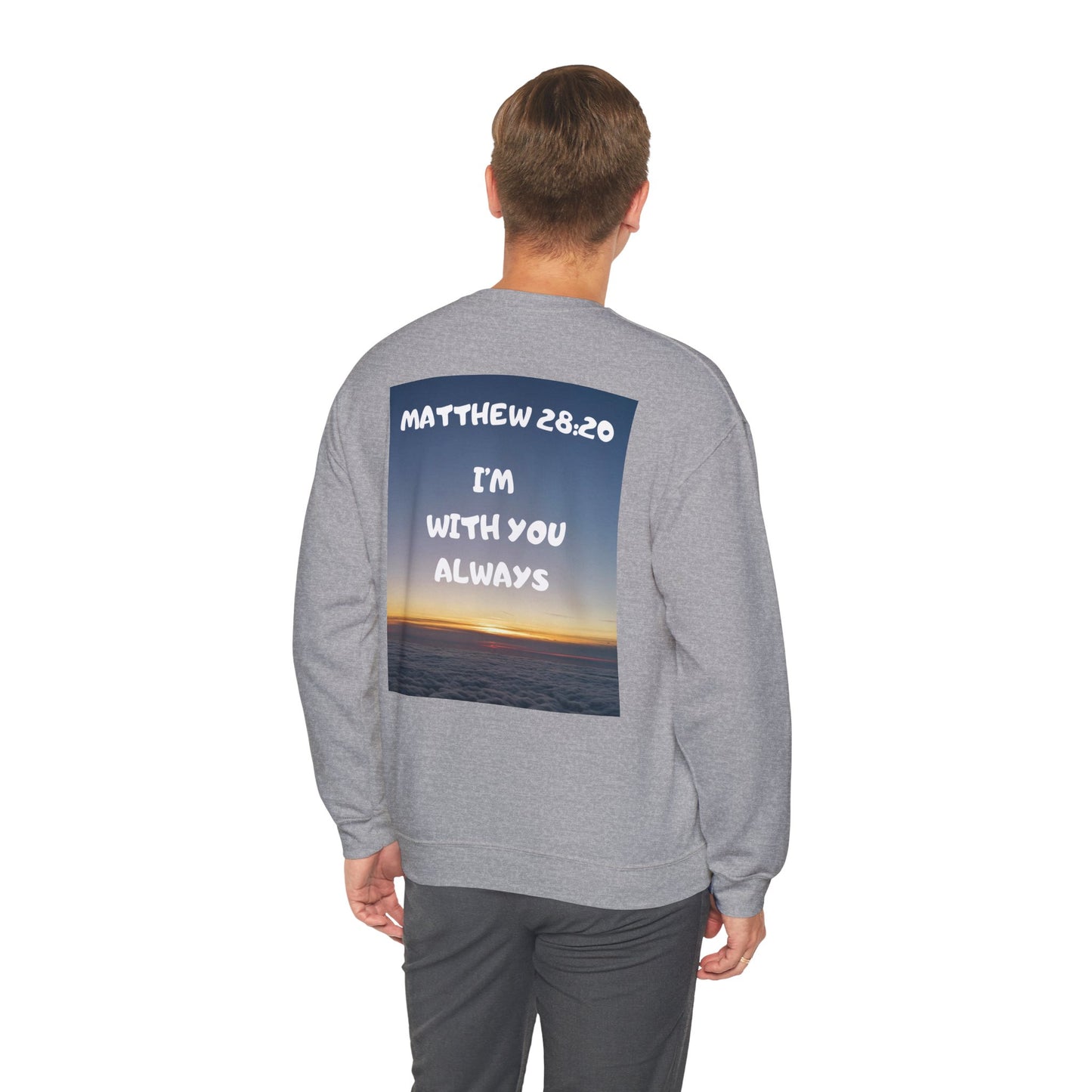 "Jeremiah 29:11 / Matthew 28:20" Christian Crewneck Inspirational Bible Verse Sweatshirt