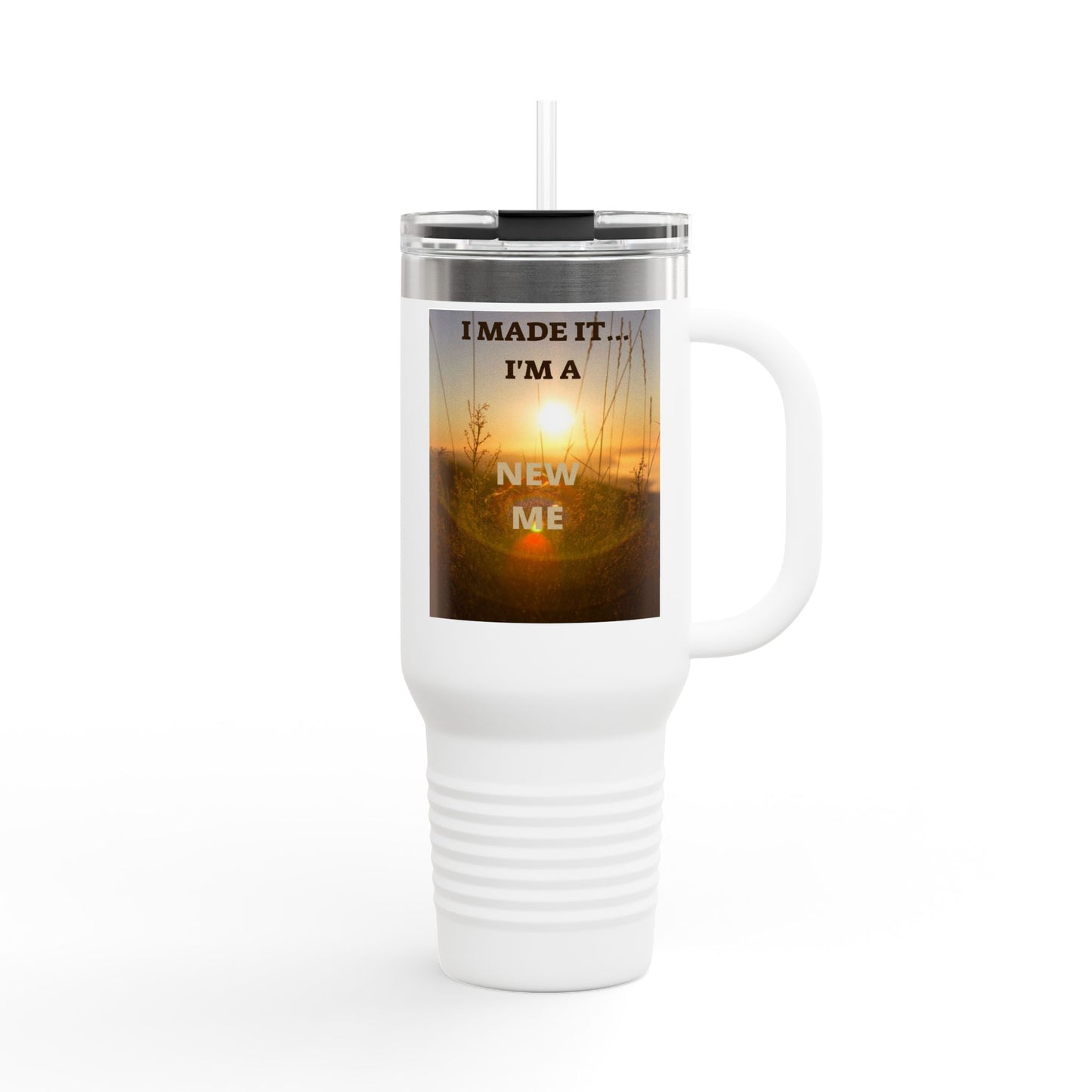 I MADE IT / LEAVING MARKED TRACES Inspiring Insulated Travel Mug, 40oz - Motivational Coffee Cup for New Beginnings, Perfect Gift for Self-Care, Daily Use, Travel Mug, [...]