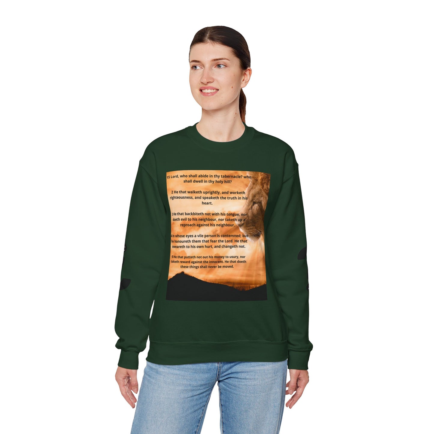 PSALM 15 Lion Crewneck Sweatshirt, Motivational Top for Animal Lovers, Gift Idea for Birthdays, Cozy Apparel for Everyday [...]