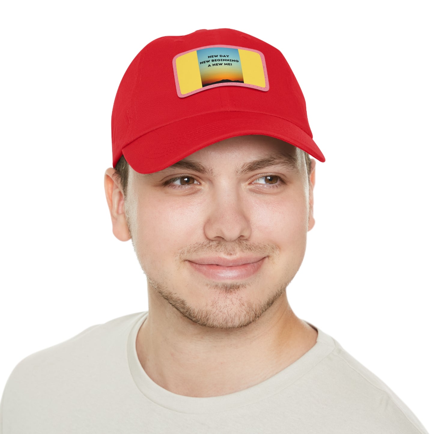 NEW DAY NEW BEGINNING A NEW ME Hat with Leather Patch (Rectangle)