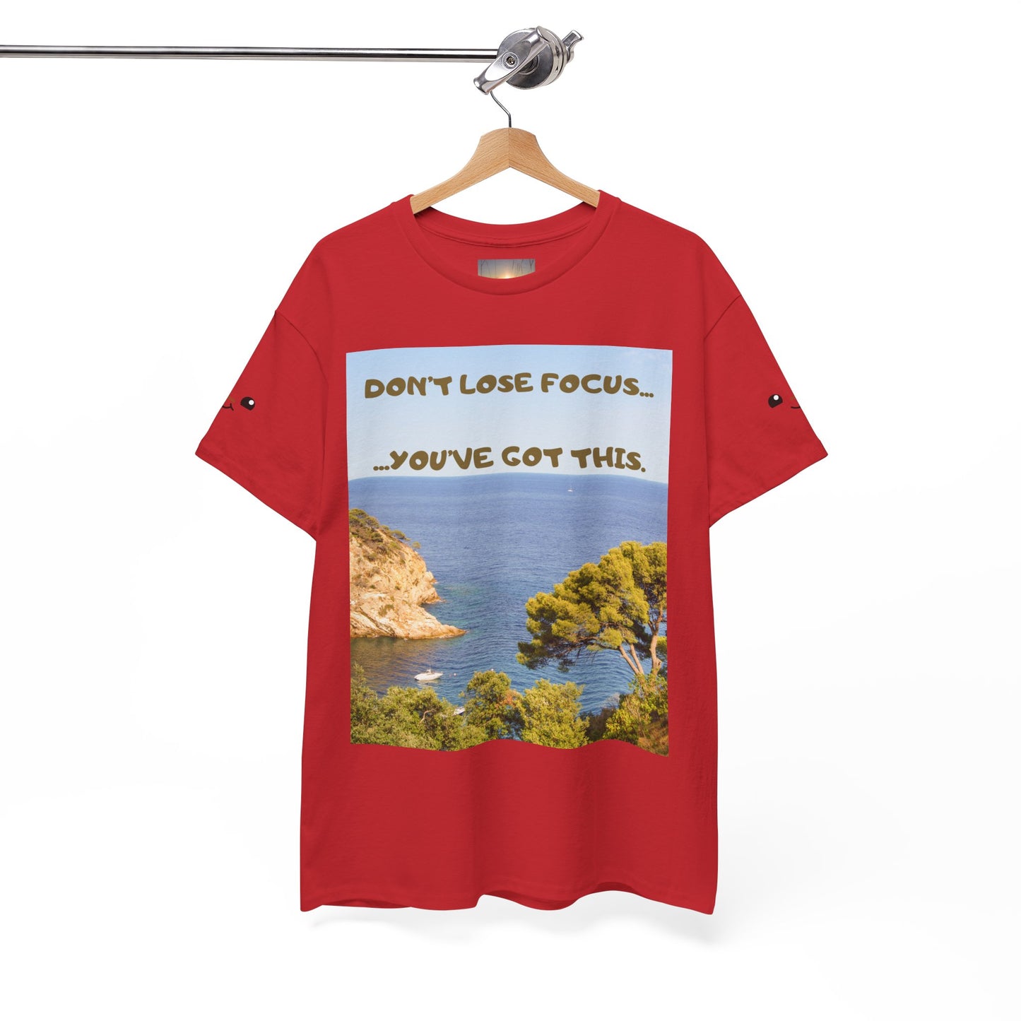 Motivational Tee — "Don't Lose Focus, You've Got This" Beach Graphic