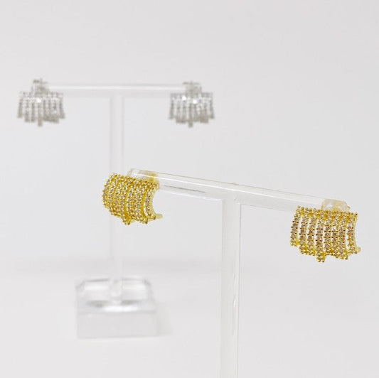 Shines In A Row Half Hoop Earrings