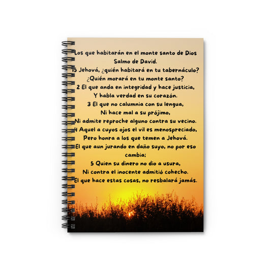 SALMO 15 Spiritual Inspirational Spiral Notebook - Ruled Line, Bible Verse Journal, Gratitude Planner, Christian Gift, Prayer Note Book, [...]