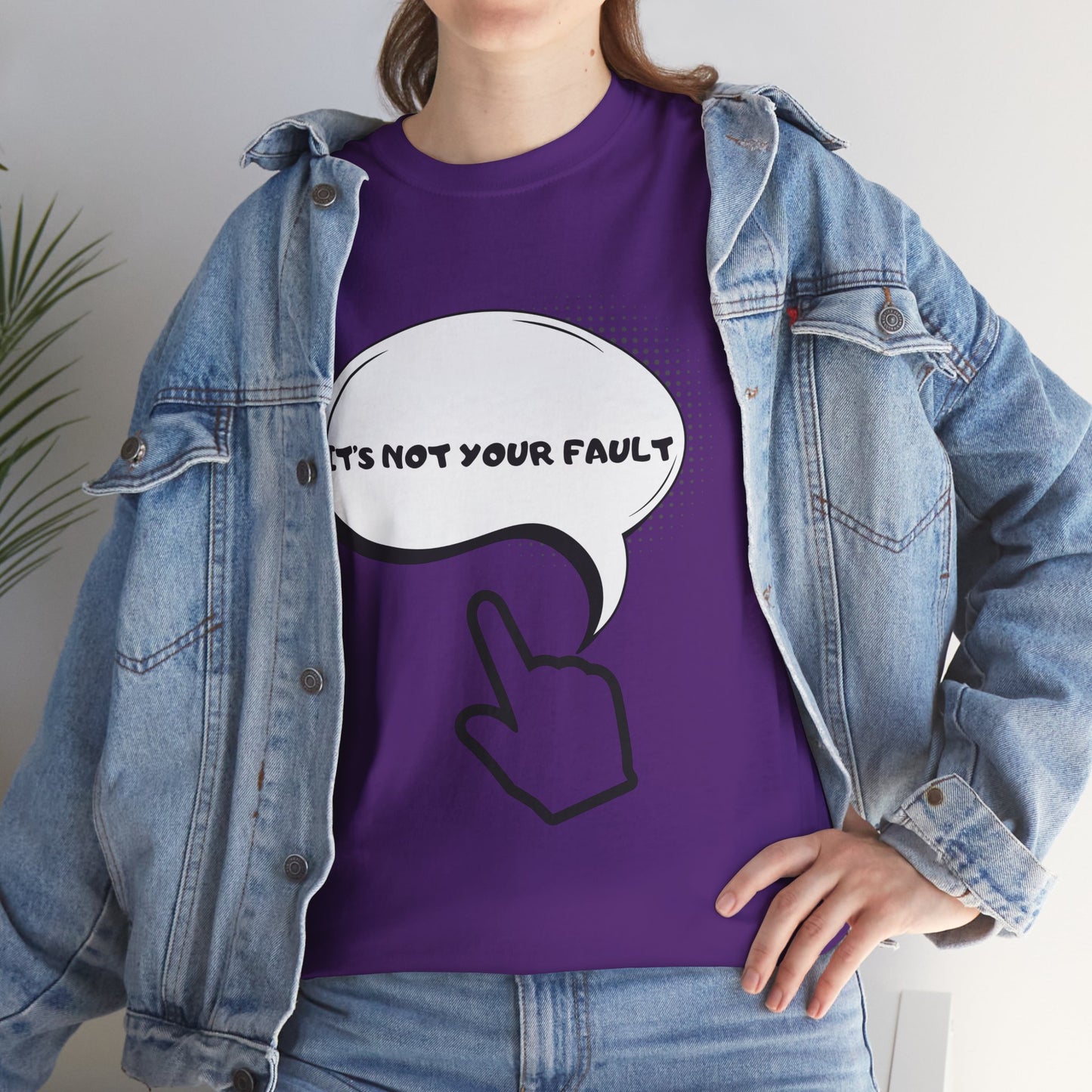 Graphic Tee — "It's Not Your Fault" Comic-Style Pointing Design