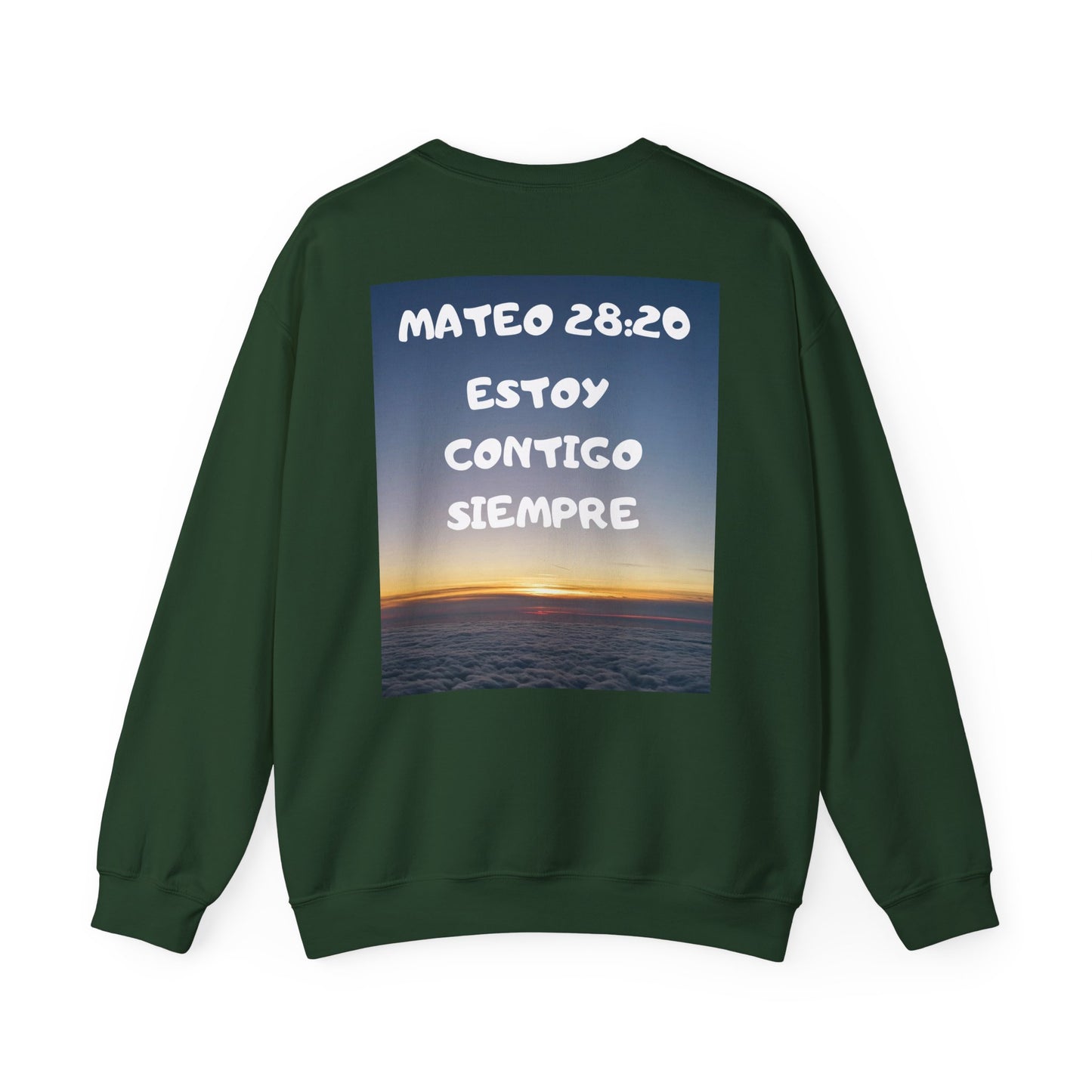 Christian Sweatshirt — Jeremías 29:11 & Mateo 28:20 Inspirational Crewneck