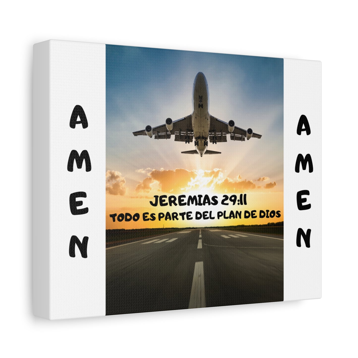 Jeremiah 29:11 ("Todo es parte del plan de Dios") Spanish Christian Airplane Wall Art