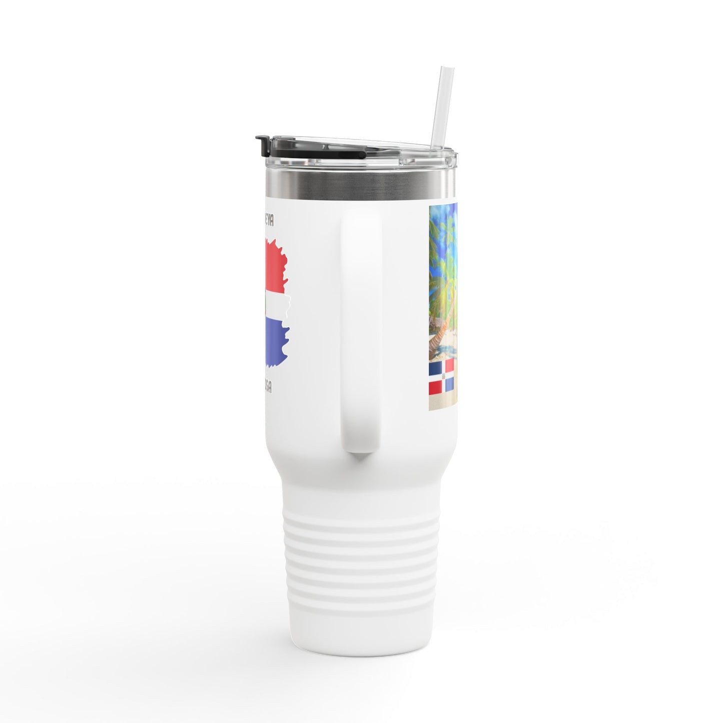 Dominican Republic Insulated Travel Mug, Caribbean Travel Cup, Beach Lover Gift, Quisqueya Hermosa Thermos, Vacation Essential, Summer [...]