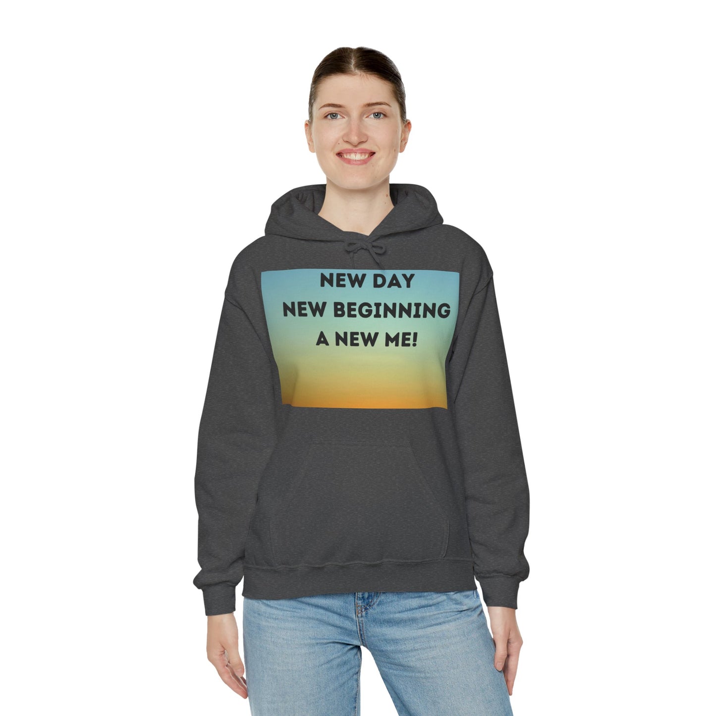 NEW DAY NEW BEGINNING A NEW ME Unisex Heavy Blend™ Hooded Sweatshirt