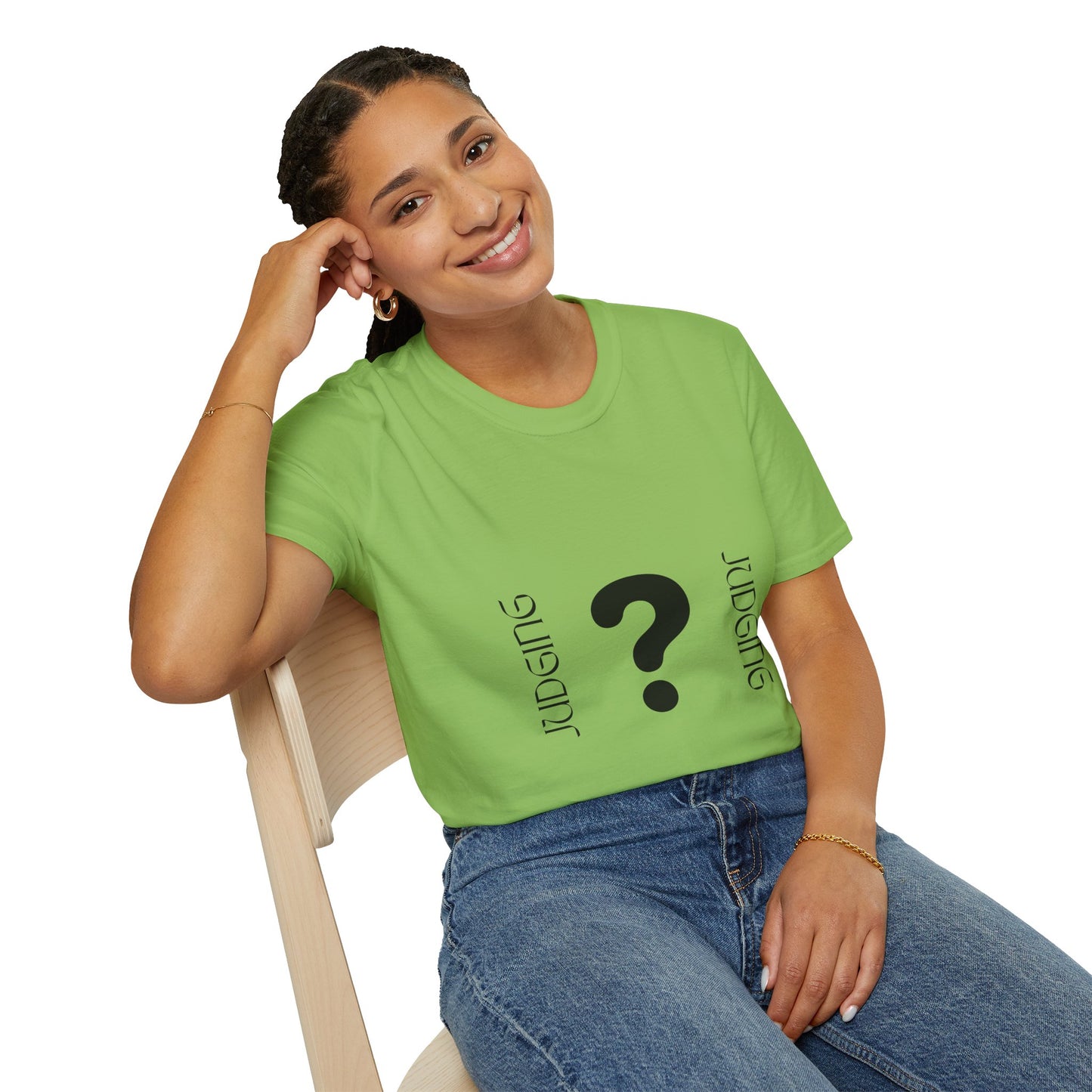JUDGING Whimsical Unisex T-Shirt with Playful Door Design - Fun Gift for Friends, Casual Wear, Birthday Surprise, Everyday Humor, Quirky Style