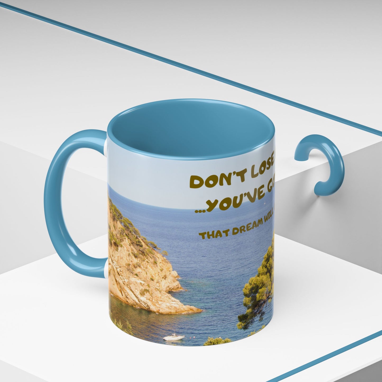 Inspirational Coastal Coffee Mug - "Don't Lose Focus... You've Got This" Accent Mug