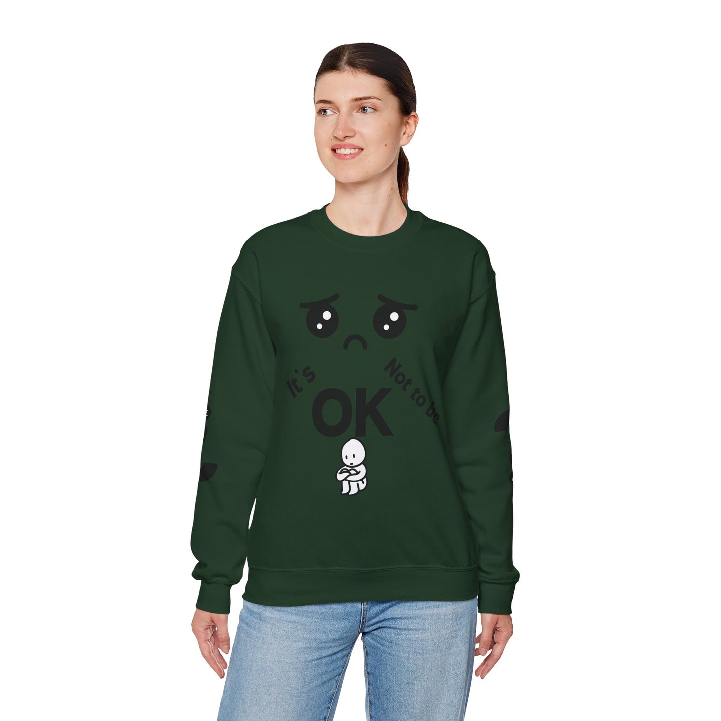 IT'S OK Inspirational Unisex Sweatshirt - Mental Health Awareness, Cozy Fashion, Self-Care Gift, Comfort Wear, Uplifting Quote