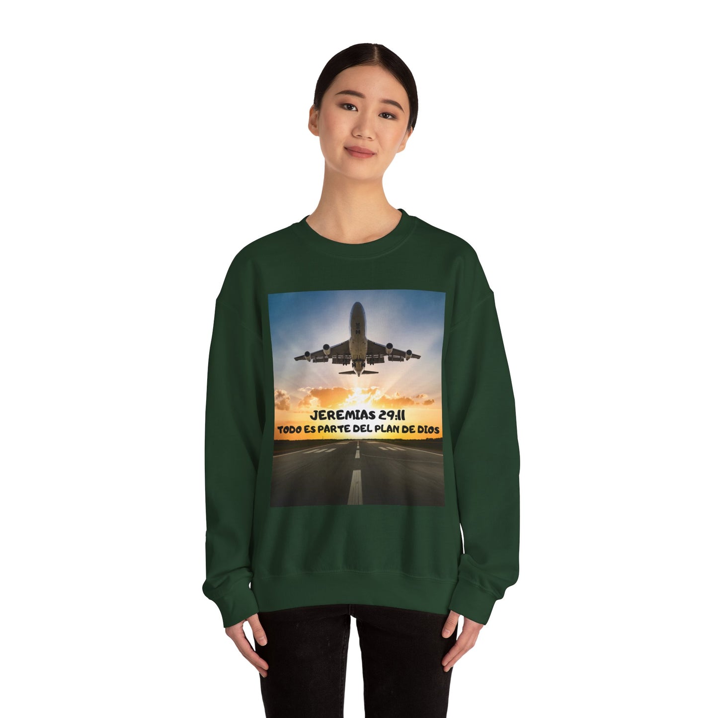 Christian Sweatshirt — Jeremías 29:11 & Mateo 28:20 Inspirational Crewneck