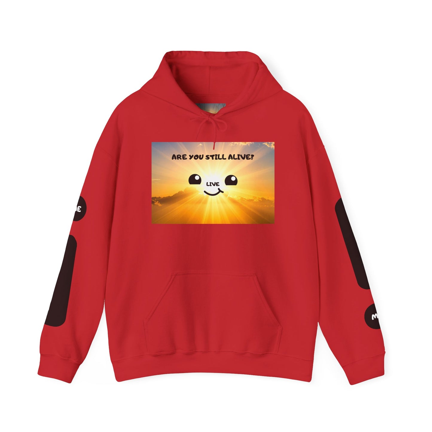 Smile Face Hoodie — "Are You Still Alive?" Sunrise Graphic Hooded Sweatshirt