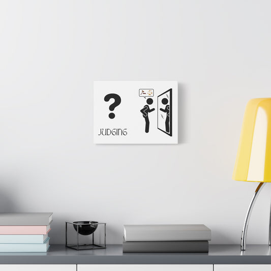 Judging Canvas Art - Thought-Provoking Wall Decor for Home or Office, Perfect Gift for Self-Reflection
