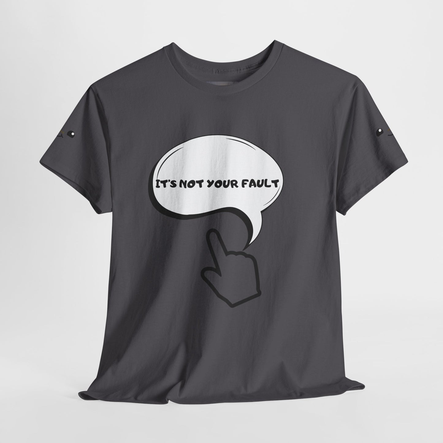 Graphic Tee — "It's Not Your Fault" Comic-Style Pointing Design