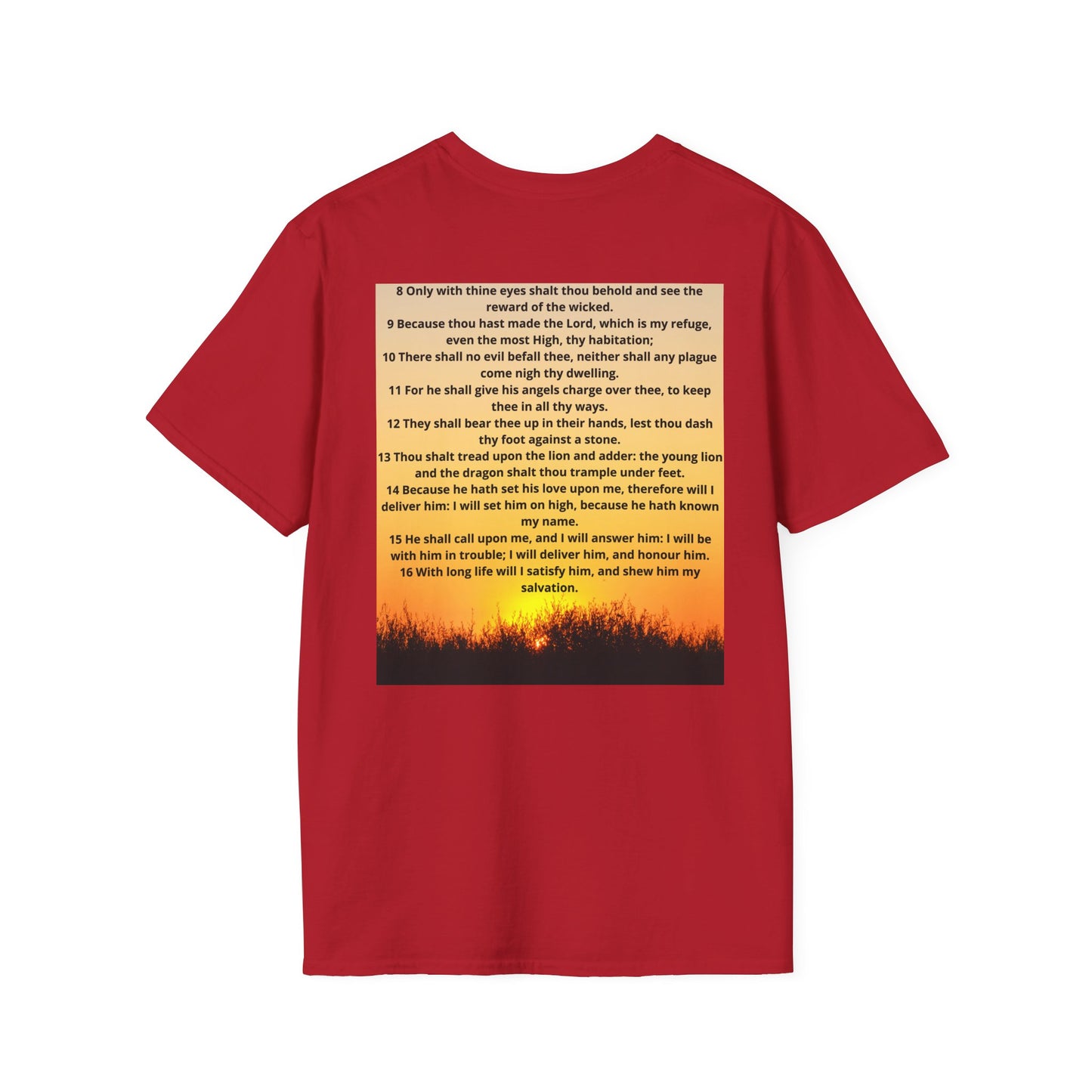 PSALM 91 Inspirational Lion T-Shirt, Motivational Tee, Unisex Quote Shirt, Positive Vibes Wear, Nature Lover Gift