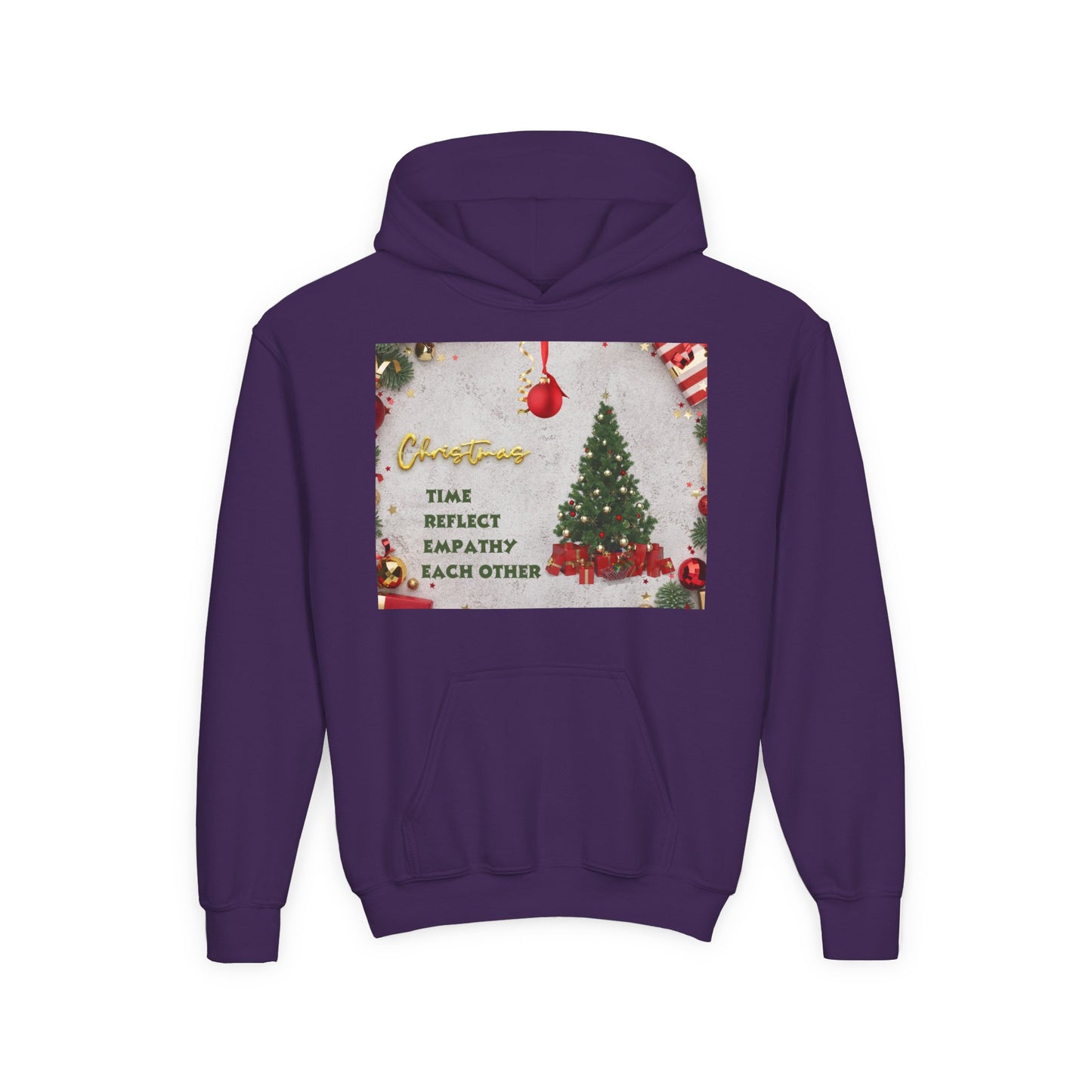 Youth Hooded Sweatshirt - Christmas Cheer, Cozy Holiday Gift, Festive Sweatshirt for Kids, Seasonal Wear, New Year Celebration