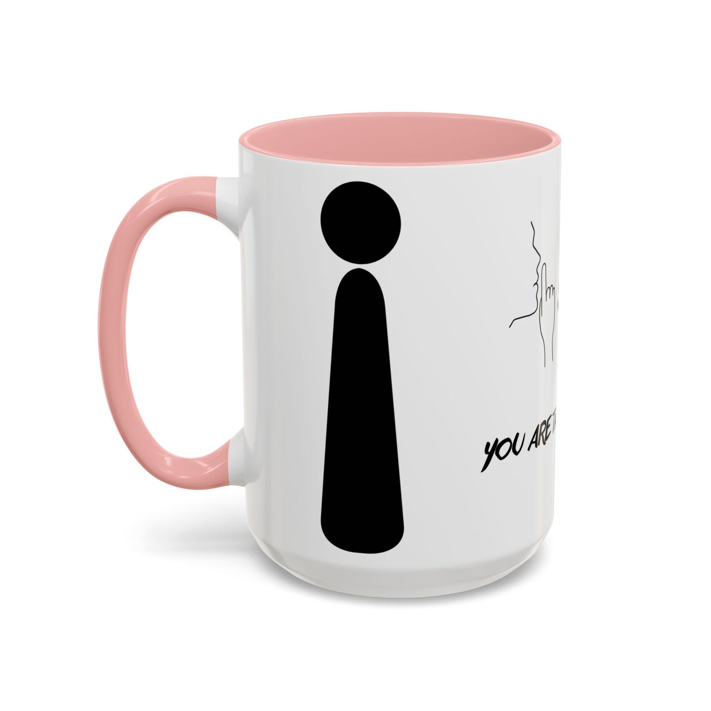 Funny Shhh Coffee Mug, Gift for Friends, Office Humor Cup, Black Accent Mug, Tea Lover's Present