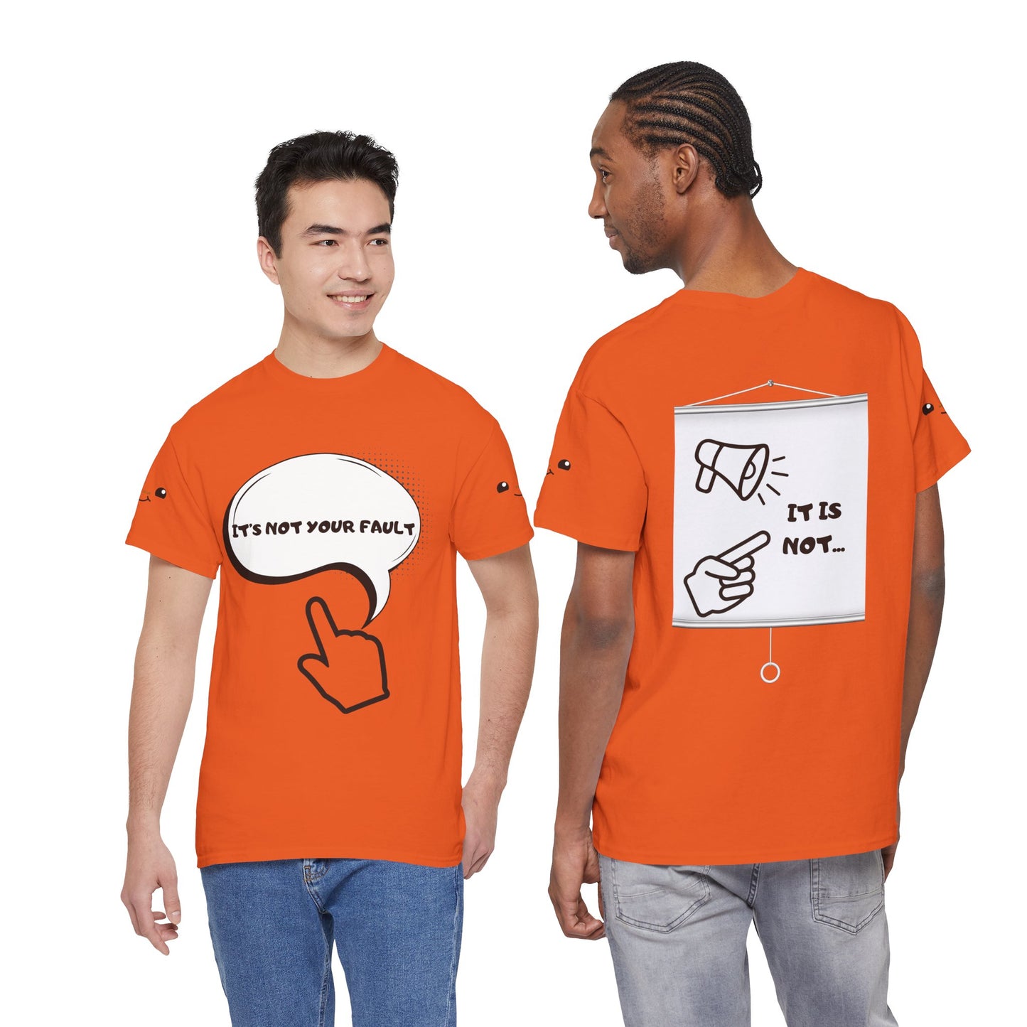 Graphic Tee — "It's Not Your Fault" Comic-Style Pointing Design