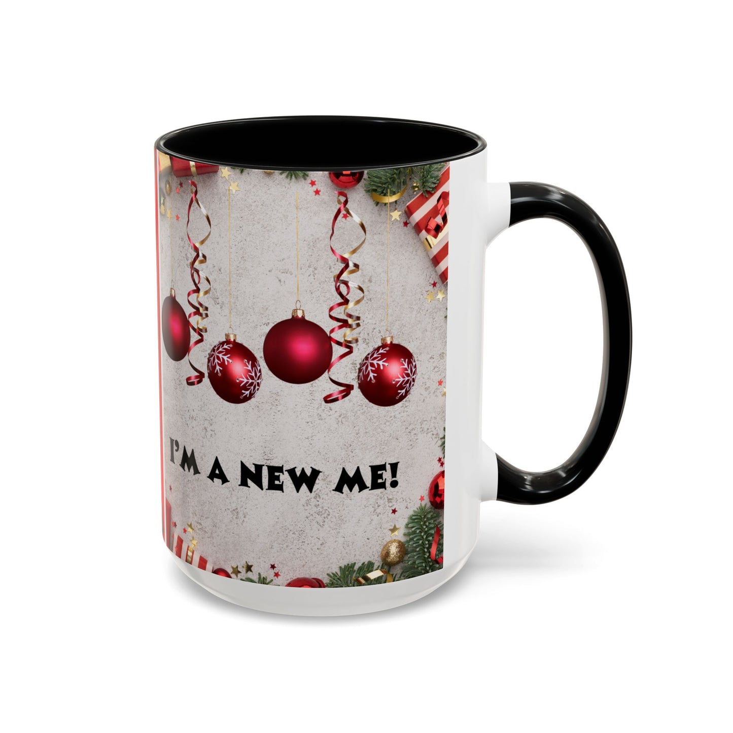 Festive Accent Coffee Mug for New Beginnings, Holiday Gift for Friends, Christmas Celebration, Unique Home Decor, Motivational Drinkware