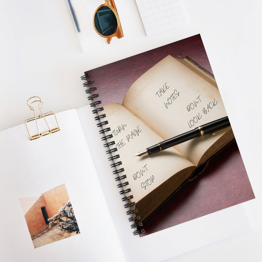 TURN THE PAGE Inspirational Spiral Notebook - Take Notes, Journal, Educational, Gift Idea, Motivational Quote, Self-Help Tool