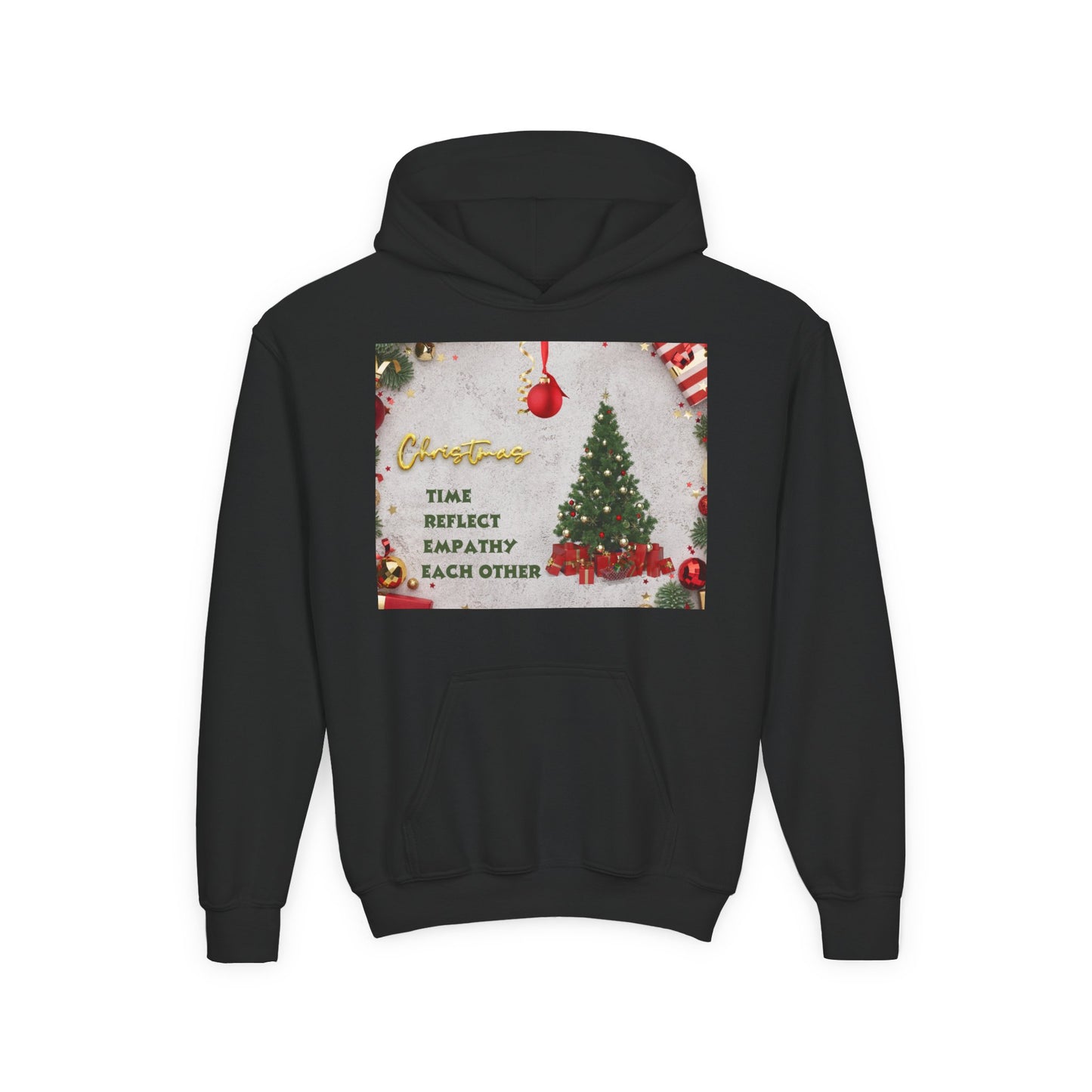 Youth Hooded Sweatshirt - Christmas Cheer, Cozy Holiday Gift, Festive Sweatshirt for Kids, Seasonal Wear, New Year Celebration