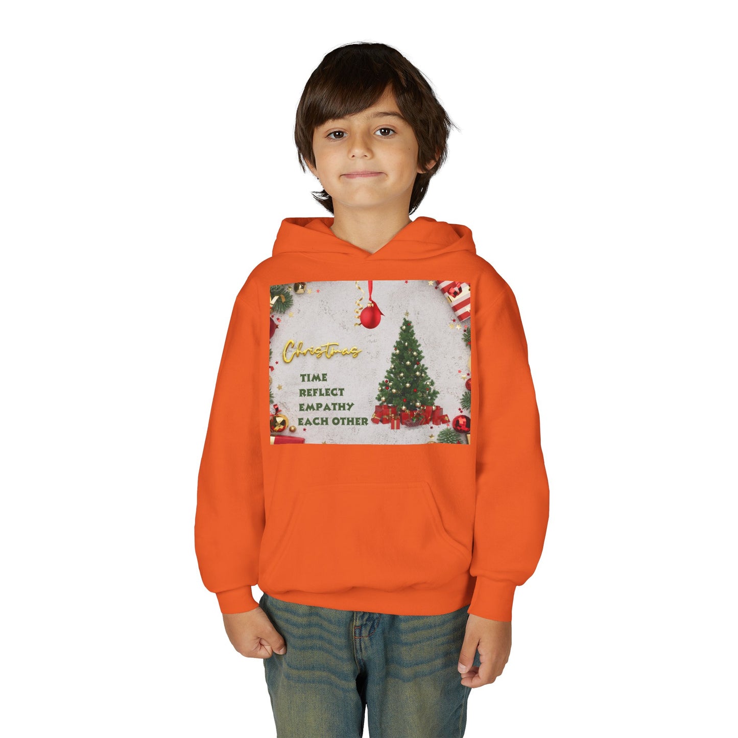 Youth Hooded Sweatshirt - Christmas Cheer, Cozy Holiday Gift, Festive Sweatshirt for Kids, Seasonal Wear, New Year Celebration