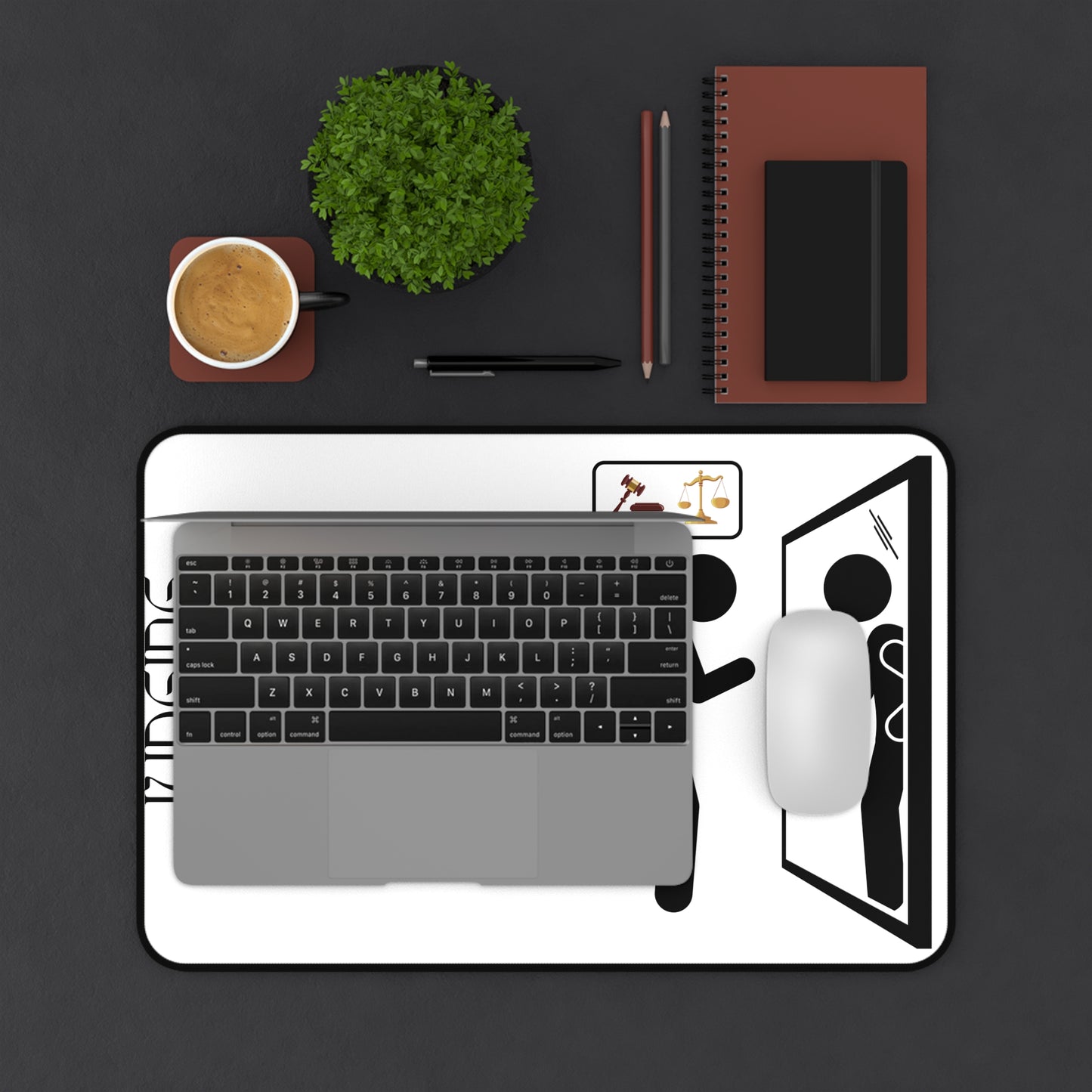 Judgment-Free Zone Desk Mat | Fun Office Decor, Workspace Organizers, Unique Gifts, Humor, Motivational Mat