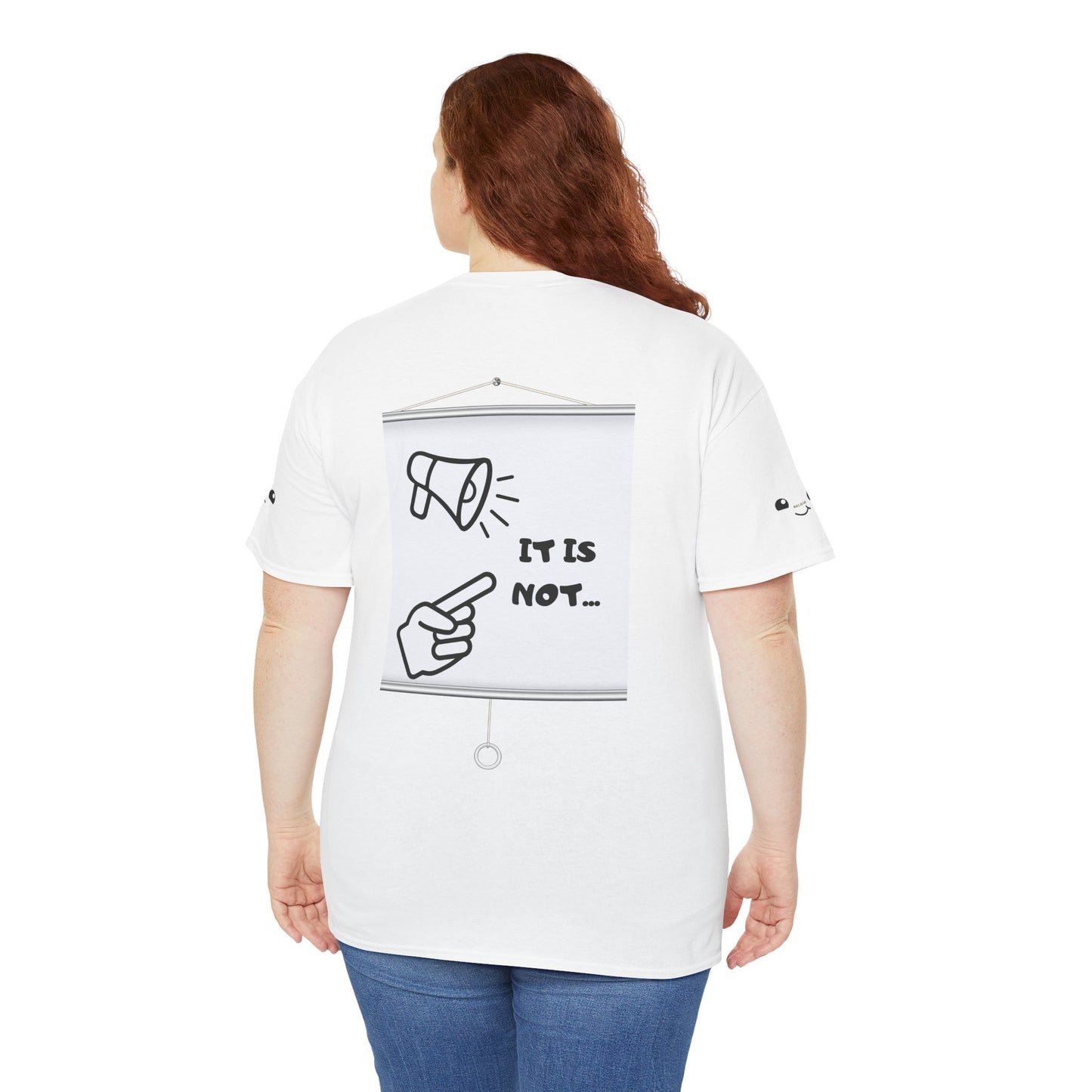 Graphic Tee — "It's Not Your Fault" Comic-Style Pointing Design