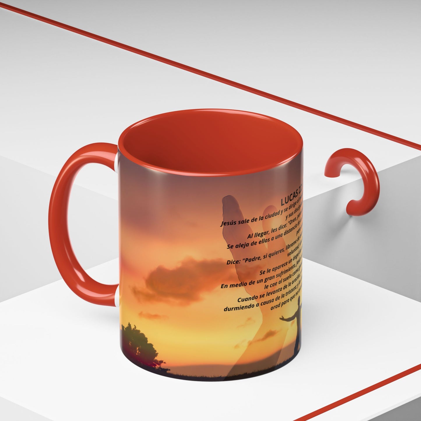 LUCAS 22: 39-46 Oración en el Monte Accent Coffee Mug (1ó1, 15oz)