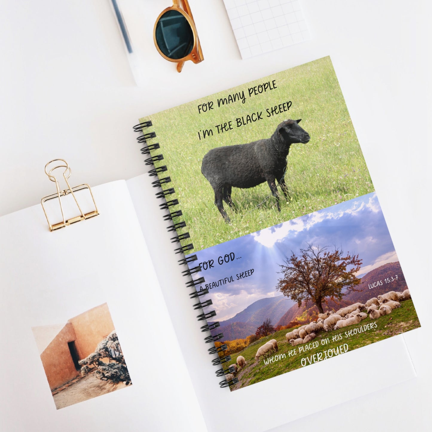 Black Sheep Inspirational Spiral Notebook, Christian Journal, Motivational Gifts, Uplifting Stationery, Encouragement Journal, Unique [...]