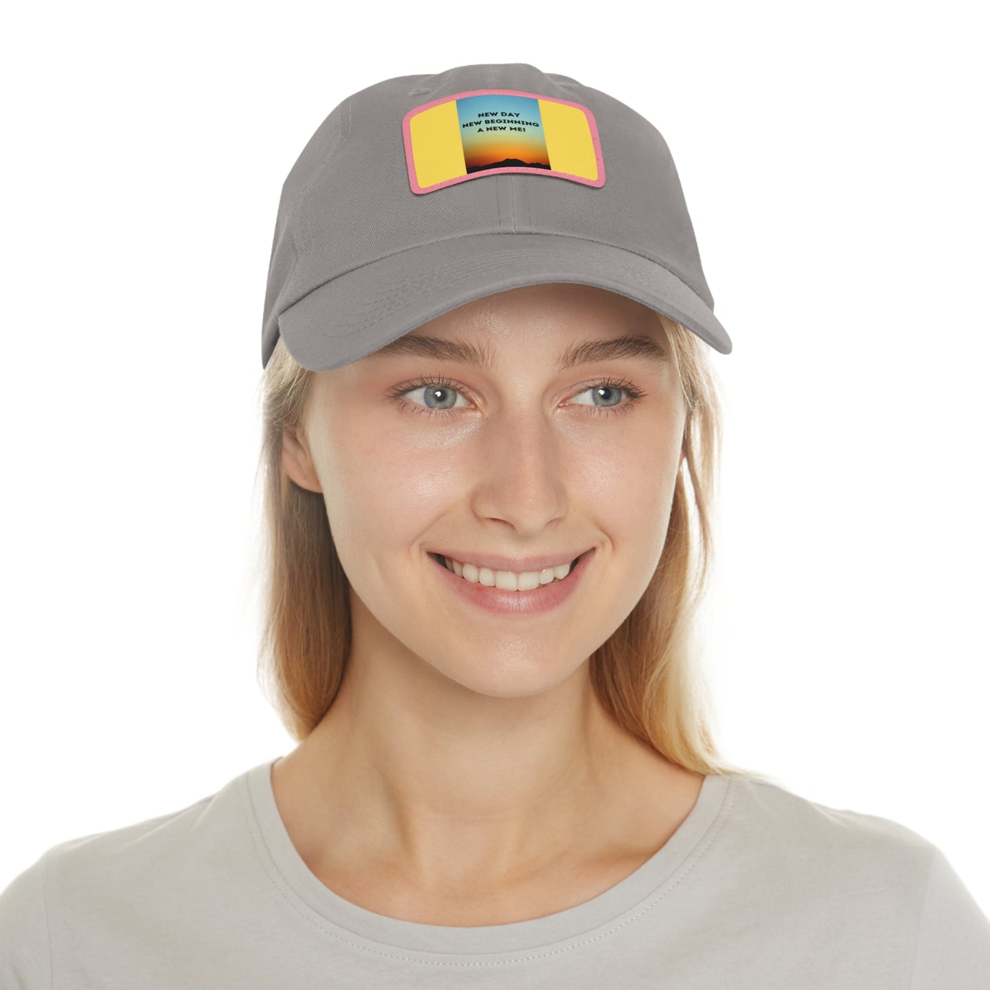 NEW DAY NEW BEGINNING A NEW ME Hat with Leather Patch (Rectangle)