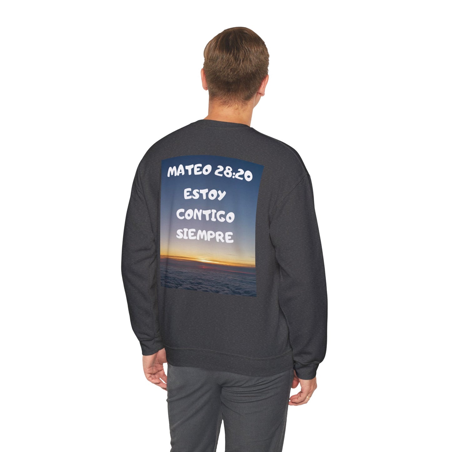 Christian Sweatshirt — Jeremías 29:11 & Mateo 28:20 Inspirational Crewneck