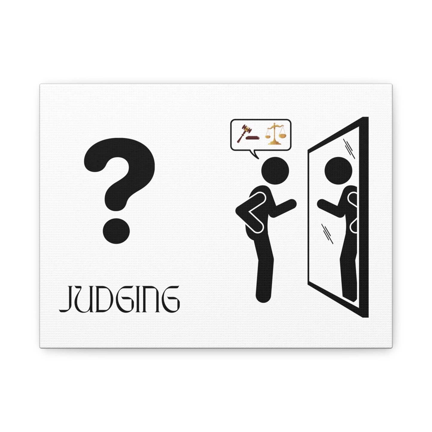 Judging Canvas Art - Thought-Provoking Wall Decor for Home or Office, Perfect Gift for Self-Reflection