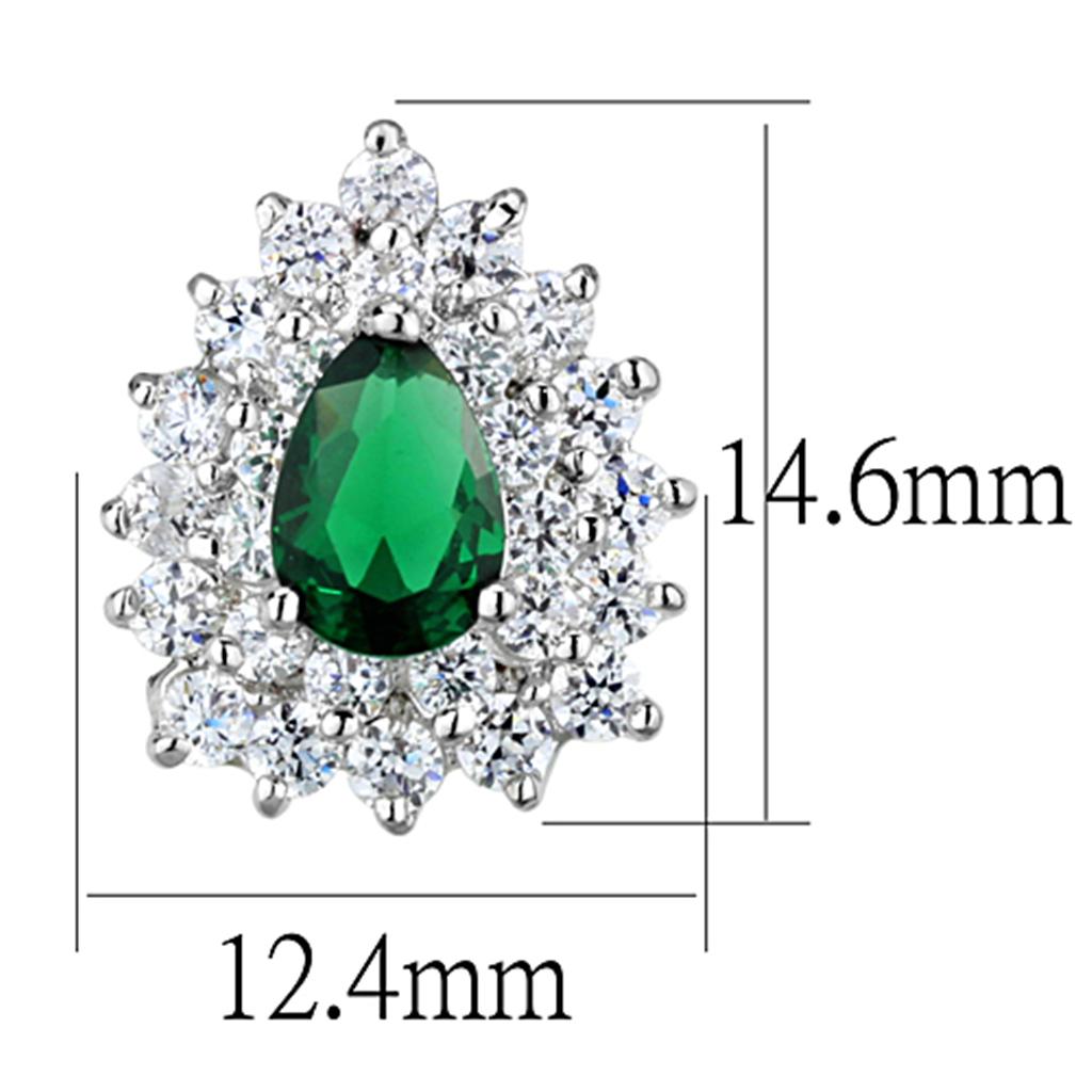 Rhodium Brass Earrings with Synthetic Synthetic Glass in
