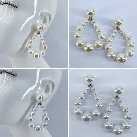 Drop Dangle Pearl in Teardrop shape Earrings