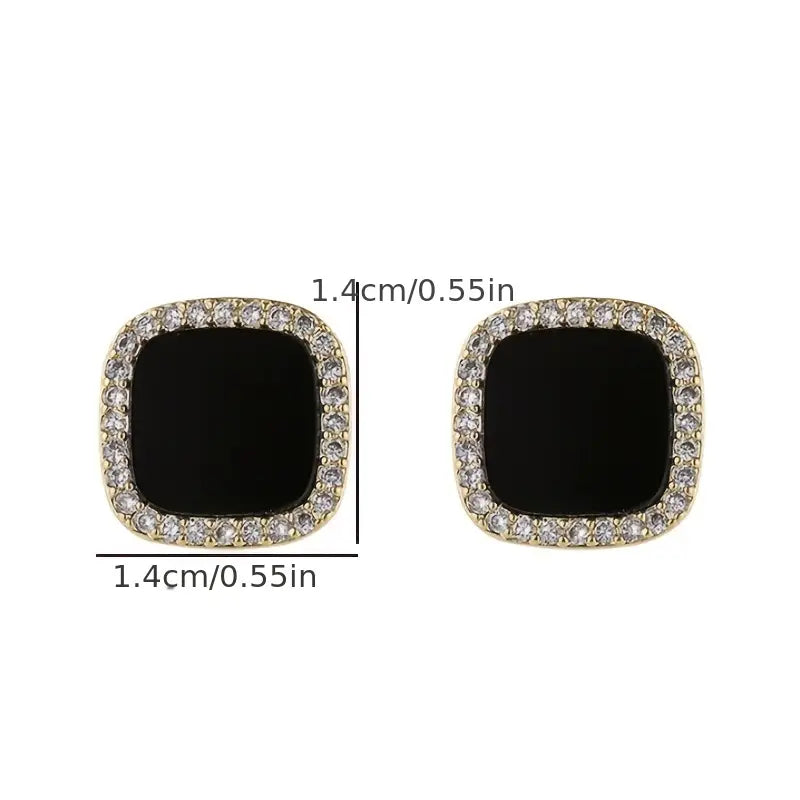 Sparking Rhinestone Square Studs