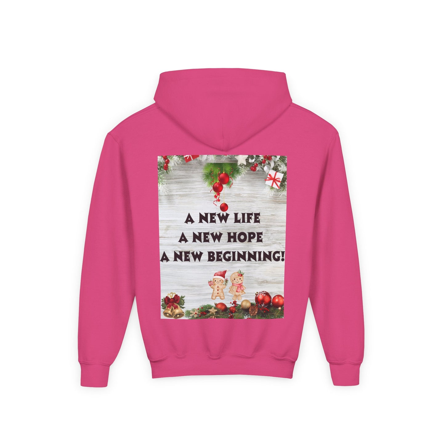 Youth Hooded Sweatshirt - Christmas Cheer, Cozy Holiday Gift, Festive Sweatshirt for Kids, Seasonal Wear, New Year Celebration