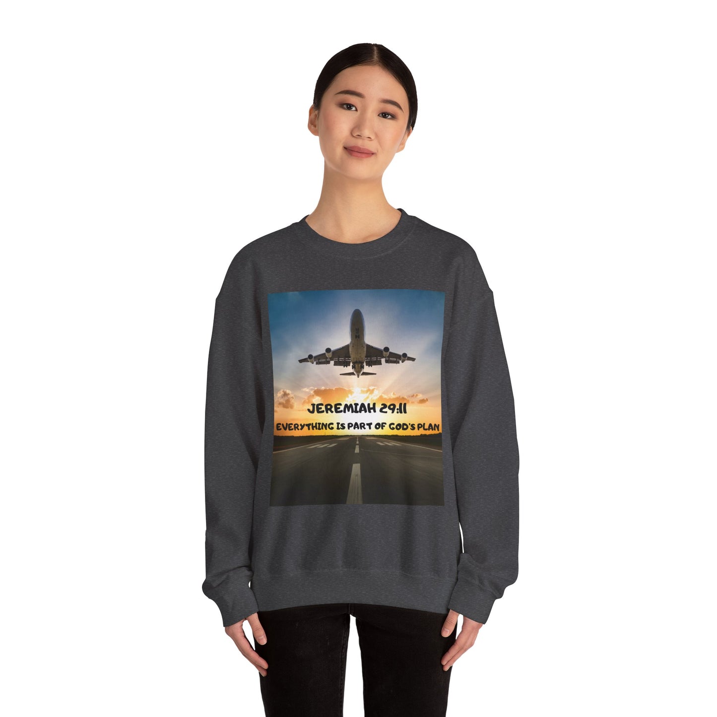 "Jeremiah 29:11 / Matthew 28:20" Christian Crewneck Inspirational Bible Verse Sweatshirt