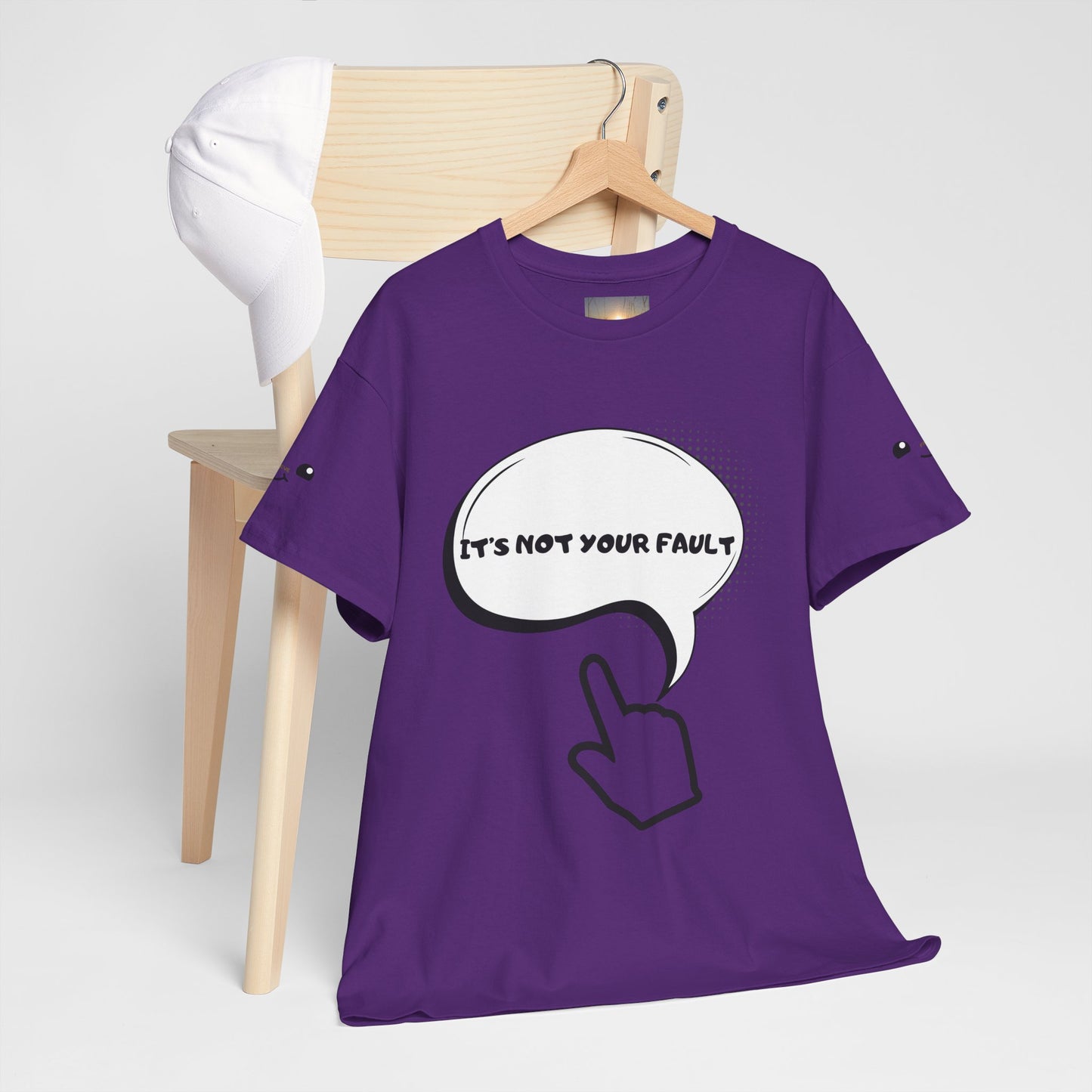 Graphic Tee — "It's Not Your Fault" Comic-Style Pointing Design